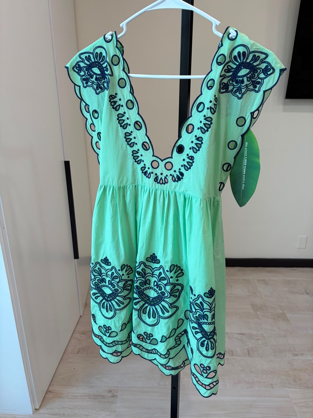 Farm Rio Cotton Tropi Eyelet Mini Dress - Picture 6 of 8